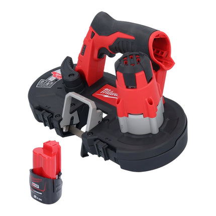 Sega a nastro a batteria Milwaukee M12 BS-201 12 V 41 x 41 mm + 1x batteria 2,0 Ah - senza caricabatterie