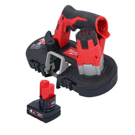 Sierra de cinta a batería Milwaukee M12 BS-401 12 V 41 x 41 mm + 1x batería 4,0 Ah - sin cargador