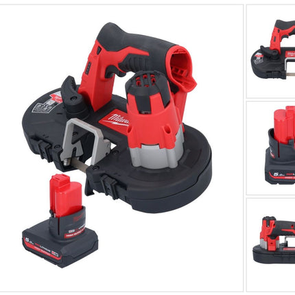 Sega a nastro a batteria Milwaukee M12 BS-501 12 V 41 x 41 mm + 1x batteria 5,0 Ah - senza caricabatterie