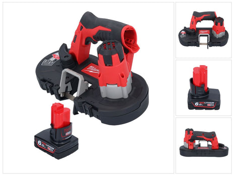 Milwaukee M12 BS-601 Scie à ruban sans fil 12 V 41 x 41 mm + 1x batterie 6,0 Ah - sans chargeur