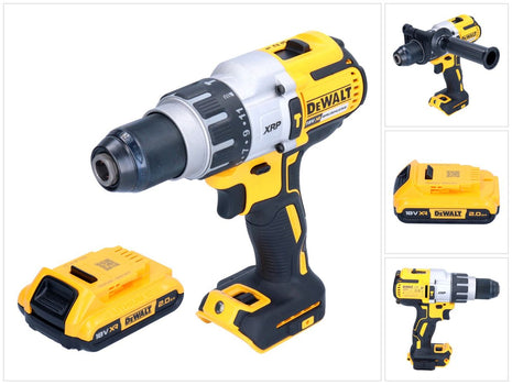 Taladro percutor inalámbrico DeWalt DCD 996 N 18 V 95 Nm sin escobillas + 1x batería 2,0 Ah - sin cargador