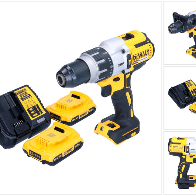 Taladradora de percusión sin cable DeWalt DCD 996 D2 18 V 95 Nm sin escobillas + 2x batería recargable 2,0 Ah + cargador