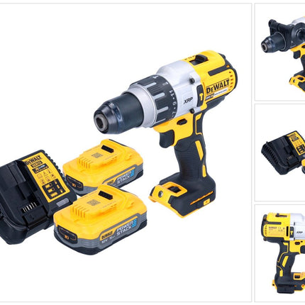 DeWalt DCD 996 H2 Perceuse-visseuse à percussion sans fil 18 V 95 Nm Brushless + 2x Powerstack batterie 5,0 Ah + chargeur