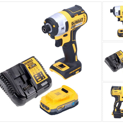 DeWalt DCF 887 E1 Clé à choc sans fil 18 V 205 Nm 1/4'' Brushless + 1x batterie 1,7 Ah + chargeur