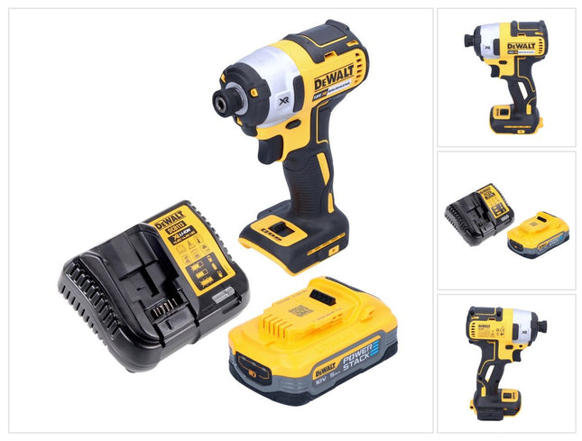 DeWalt DCF 887 H1 Clé à choc sans fil 18 V 205 Nm 1/4" Brushless + 1x batterie Powerstack 5,0 Ah + chargeur