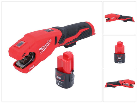 Milwaukee M12 PCSS-201 cordless stainless steel pipe cutter 12 V 12 - 28 mm + 1x rechargeable battery 2.0 Ah - without charger