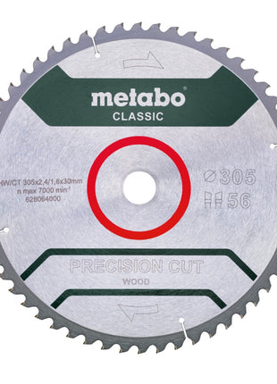 Metabo Precision Cut Wood - Classic Kreissgeblatt 305 x 30 mm Z56 ( 628064000 ) WZ 5