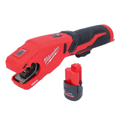 Milwaukee M12 PCSS-251 Cortatubos inox sin cable 12 V 12 - 28 mm + batería 2,5 Ah - sin cargador