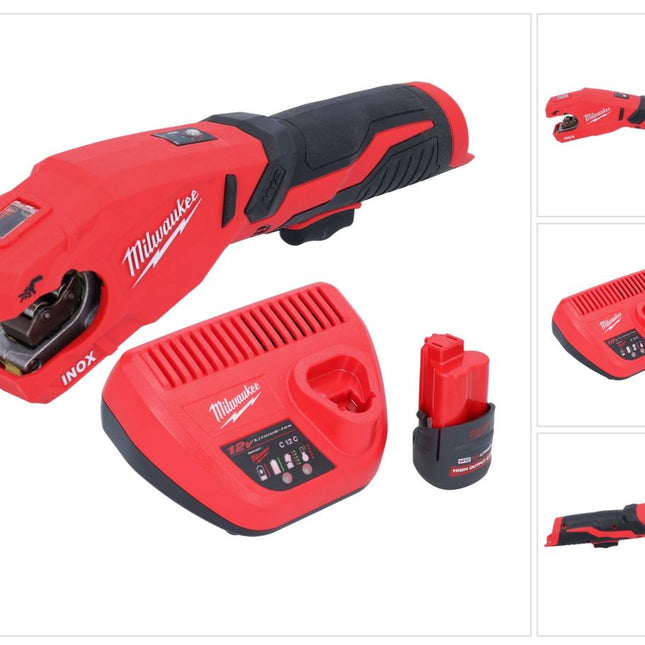 Milwaukee M12 PCSS-251 Akku Edelstahl Rohrabschneider 12 V 12 - 28 mm + 1x Akku 2,5 Ah + Ladegerät