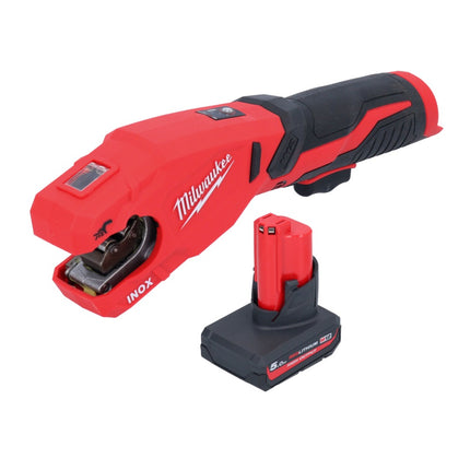 Milwaukee M12 PCSS-501 akumulatorowy obcinak do rur ze stali nierdzewnej 12 V 12 - 28 mm + 1x akumulator 5,0 Ah - bez ładowarki