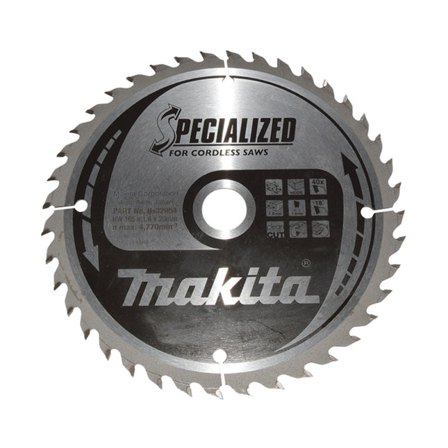 Makita CCF16540E Lama SPECIALIZZATA 165 x 20 mm 40 denti per legno ( B-32954 )