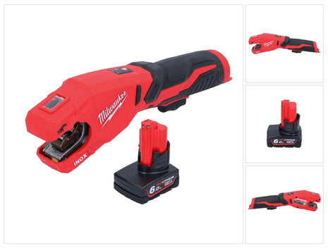 Milwaukee M12 PCSS-601 Coupe-tubes inox sans fil 12 V 12 - 28 mm + 1x batterie 6,0 Ah - sans chargeur