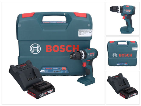 Bosch GSB 18V-45 Profesjonalna akumulatorowa wiertarko-wkrętarka udarowa 18 V 45 Nm bezszczotkowa + 1x akumulator 2,0 Ah + ładowarka + walizka L