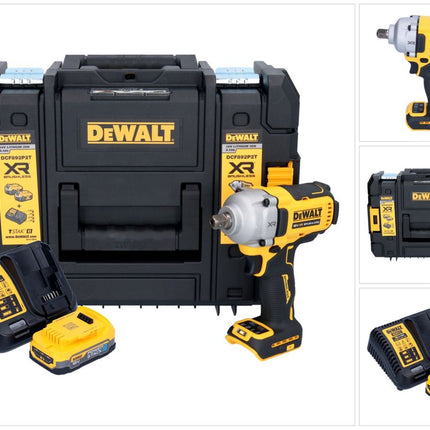 DeWalt DCF 892 E1T cordless impact wrench 18 V 813 Nm 1/2" brushless + 1x rechargeable battery 1.7 Ah + charger + TSTAK