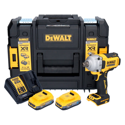 DeWalt DCF 892 E2T cordless impact wrench 18 V 813 Nm 1/2" brushless + 2x rechargeable battery 1.7 Ah + charger + TSTAK