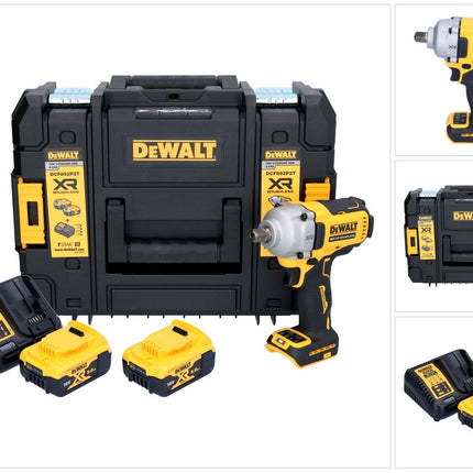 DeWalt DCF 892 P2T 18 V 813 Nm 1/2'' Avvitatore a impulsi senza spazzole + 2x batteria 5,0 Ah + caricabatterie + TSTAK