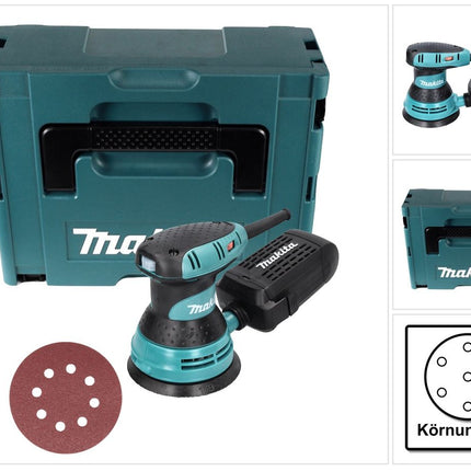 Makita BO 5031 Random orbital sander 300 watt 125 mm + 50x sandpaper K80 + Makpac