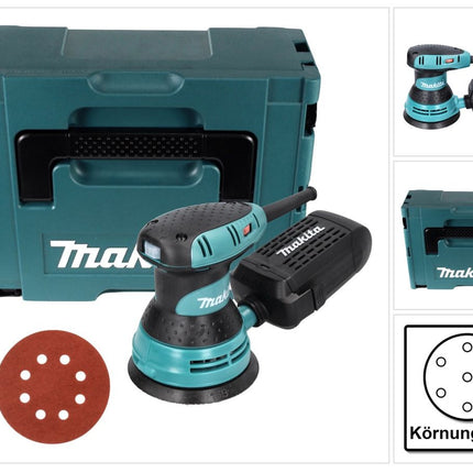 Makita BO 5031 Random orbital sander 300 Watt 125 mm + 50x sandpaper K320 + Makpac