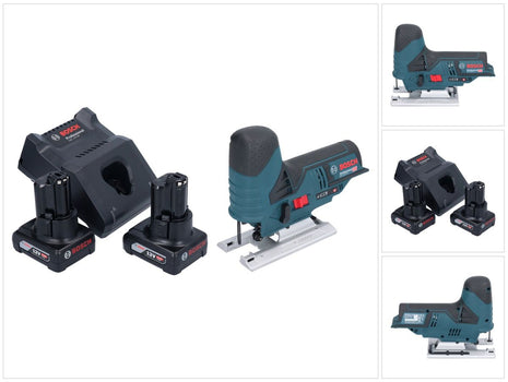 Bosch GST 12V-70 Seghetto alternativo professionale a batteria 12 V 70 mm + 2x batteria 6,0 Ah + caricabatterie gert