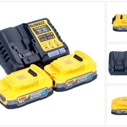 DeWalt DCB 1104 E2 Akku Starter Set 12 V / 18 V 2x Powerstack Akku 1,7 Ah + DCB 1104 Ladegerät