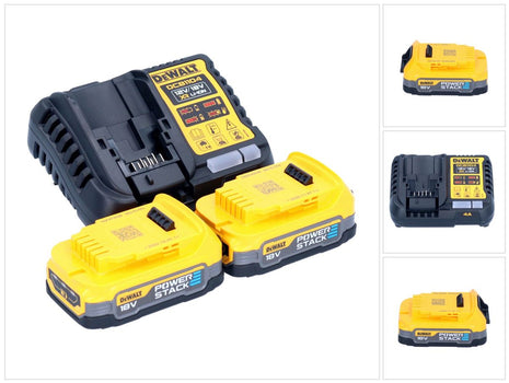 DeWalt DCB 1104 E2 Battery Starter Set 12 V / 18 V 2x batteria Powerstack 1,7 Ah + caricatore DCB 1104