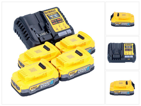 DeWalt DCB 1104 E4 Battery Starter Set 12 V / 18 V 4x Powerstack battery 1.7 Ah + DCB 1104 charger