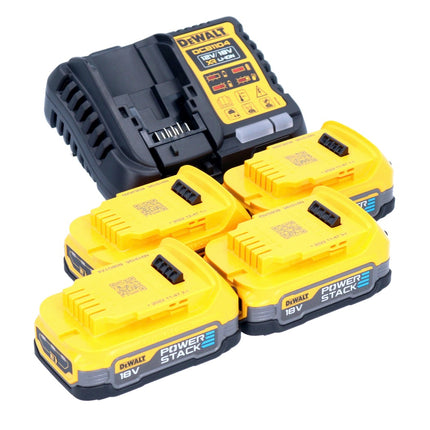 DeWalt DCB 1104 E4 Battery Starter Set 12 V / 18 V 4x batteria Powerstack 1,7 Ah + caricatore DCB 1104