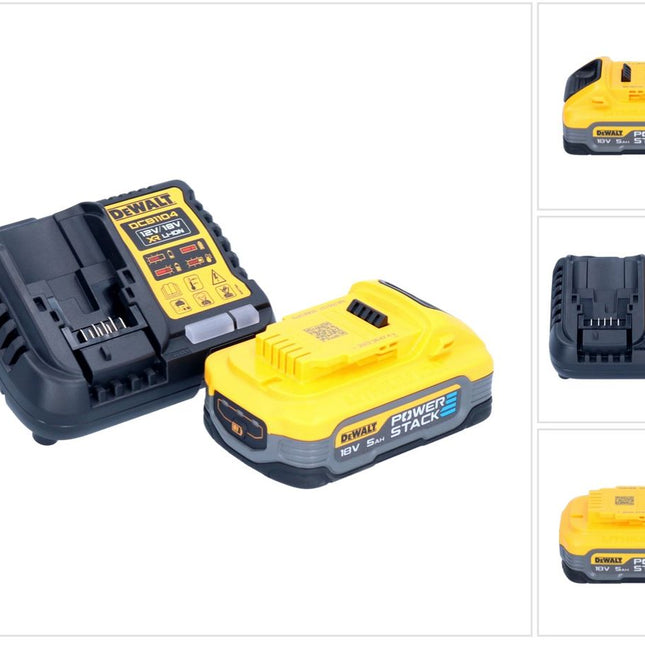 DeWalt DCB 1104 H1 Akku Starter Set 12 V / 18 V 1x Powerstack Akku 5,0 Ah + DCB 1104 Ladegerät