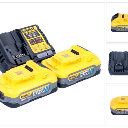 DeWalt DCB 1104 H2 Juego de batería de arranque 12 V / 18 V 2x batería Powerstack 5,0 Ah + cargador DCB 1104