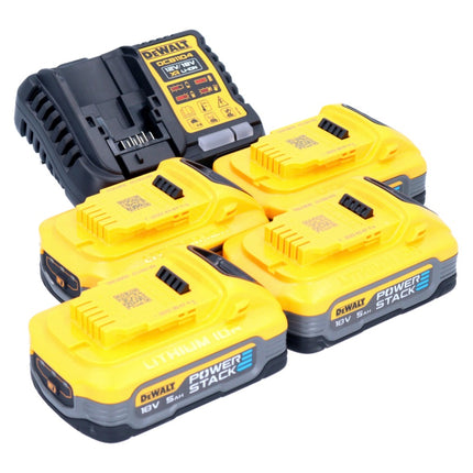 DeWalt DCB 1104 H4 Kit de démarrage sans fil 12 V / 18 V 4x batterie Powerstack 5,0 Ah + chargeur DCB 1104