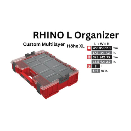 Toolbrothers RHINO L Organizer ULTRA Height XL Custom Multilayer 9 l IP54