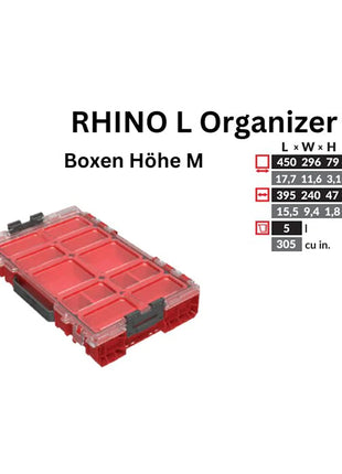 Toolbrothers RHINO L Organizador ULTRA altura M cajas 452 x 296 x 79 mm 5 l apilable IP54