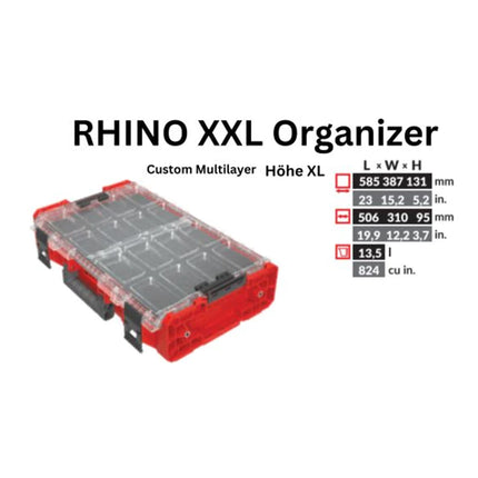 Toolbrothers RHINO XXL Organizer ULTRA Height XL Custom Multilayer 13.5 l IP66