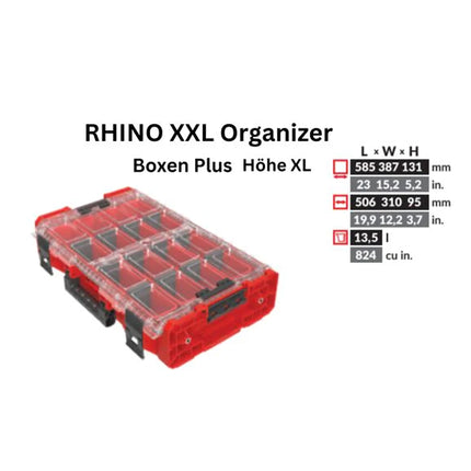 Toolbrothers RHINO XXL Organizer ULTRA height XL Boxes+ 13.5 l IP66 with removable boxes + dividers