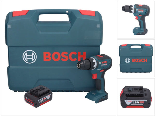 Bosch GSR 18V-55 Taladro atornillador a batería profesional 18 V 55 Nm sin escobillas + 1x acumulador 4,0 Ah + maletín en L - sin cargador