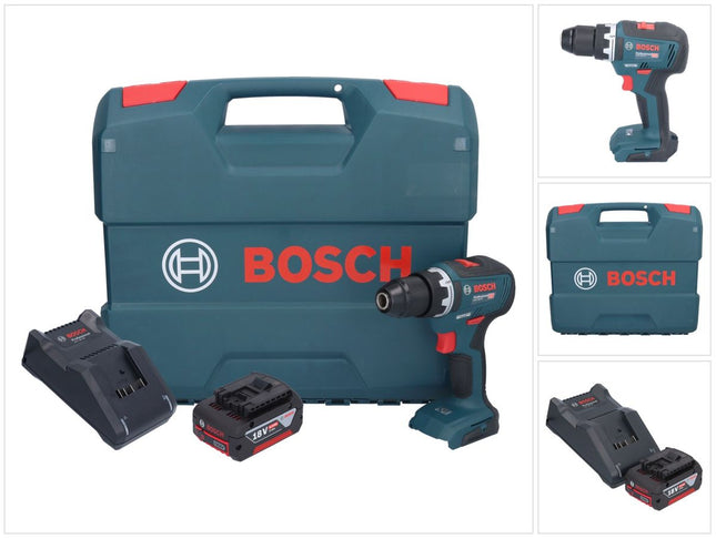 Bosch GSR 18V-55 Taladro atornillador a batería profesional 18 V 55 Nm sin escobillas + 1x acumulador 4,0 Ah + cargador + maletín en L