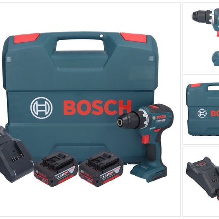 Bosch GSR 18V-55 Trapano avvitatore professionale a batteria 18 V 55 Nm brushless + 2x batteria ricaricabile 4,0 Ah + caricabatterie + valigetta a L