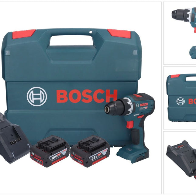 Bosch GSR 18V-55 Profesjonalna akumulatorowa wiertarko-wkrętarka 18 V 55 Nm bezszczotkowa + 2x akumulator 4,0 Ah + ładowarka + walizka L