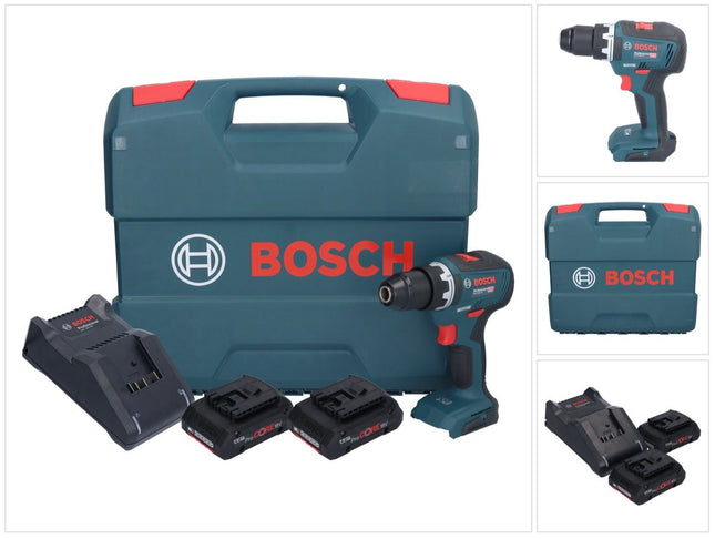 Bosch GSR 18V-55 Taladro atornillador a batería profesional 18 V 55 Nm sin escobillas + 2x acumulador ProCORE 4,0 Ah + cargador + maletín en L