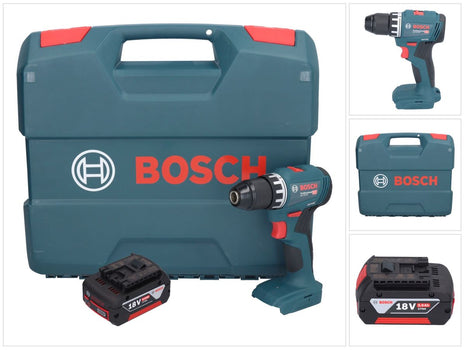 Bosch GSR 18V-45 Professional perceuse-visseuse sans fil 18 V 45 Nm sans balais + 1x batterie 5,0 Ah + mallette en L - sans chargeur