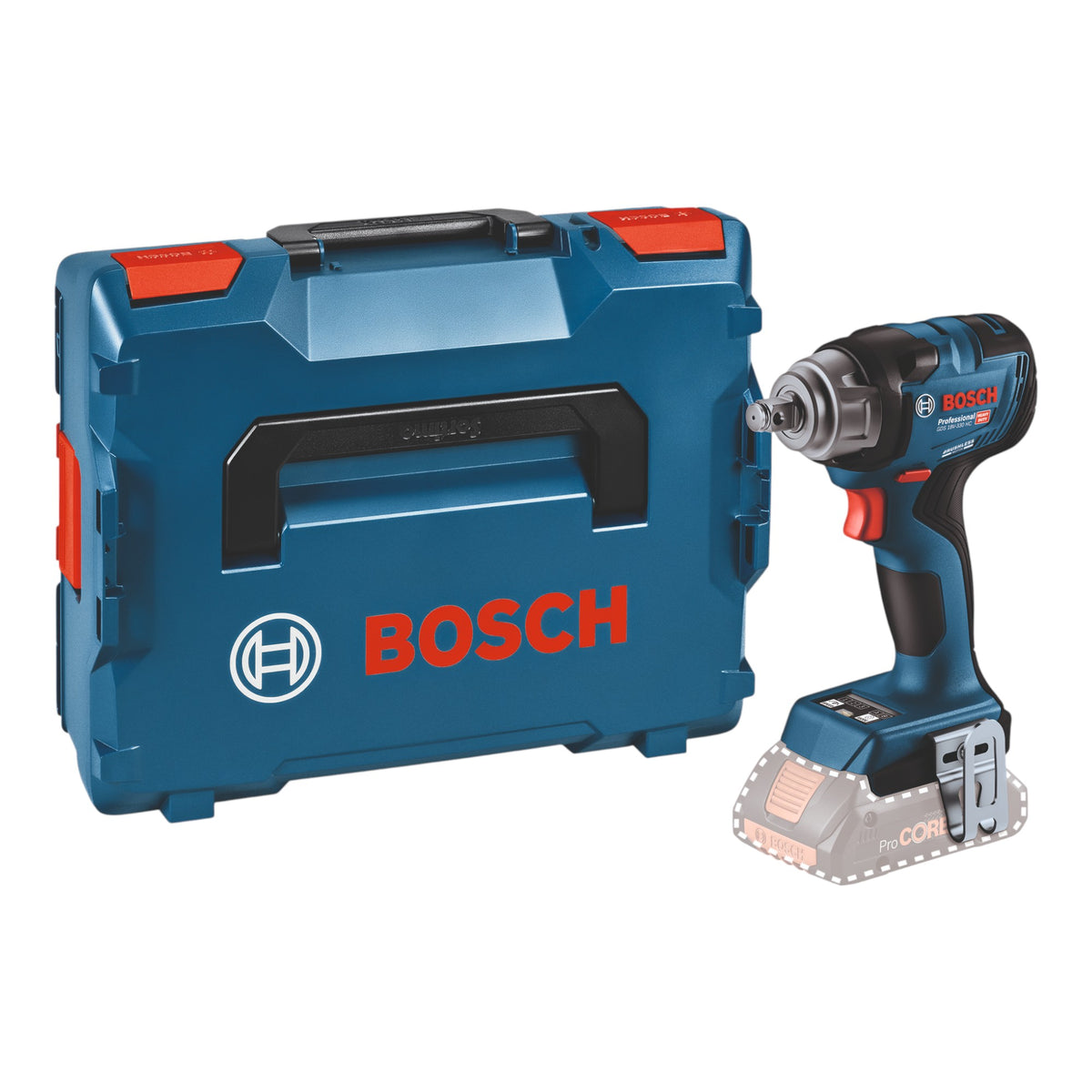 Bosch GDS 18V-330 HC Professional Visseuse à choc sans fil 18 V 330 Nm 1/2" Brushless ( 06019L5001 ) + L-Boxx - sans batterie, sans chargeur