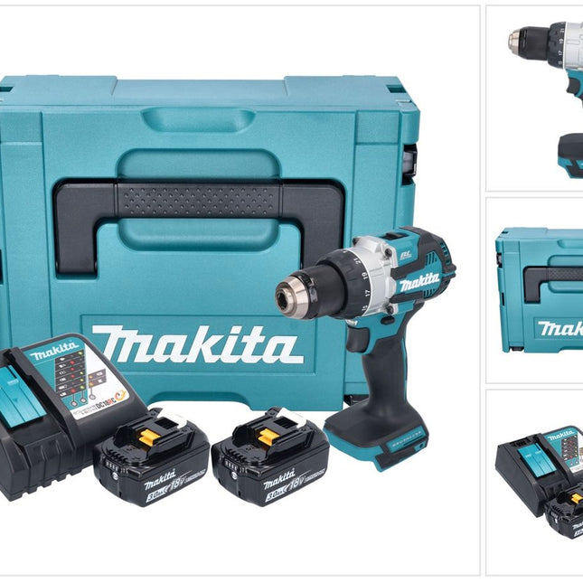 Makita DHP 489 RFJ cordless impact drill 18 V 73 Nm brushless + 2x rechargeable battery 3.0 Ah + charger + Makpac