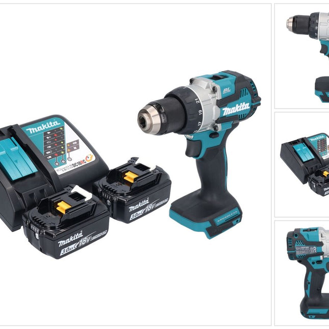 Makita DDF 489 RF Akku Bohrschrauber 18 V 73 Nm Brushless + 2x Akku 3,0 Ah + Ladegerät