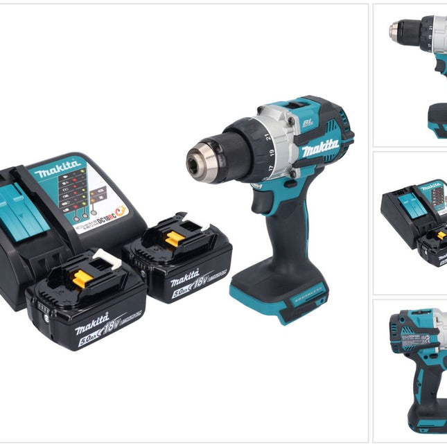 Makita DDF 489 RT Akku Bohrschrauber 18 V 73 Nm Brushless + 2x Akku 5,0 Ah + Ladegerät