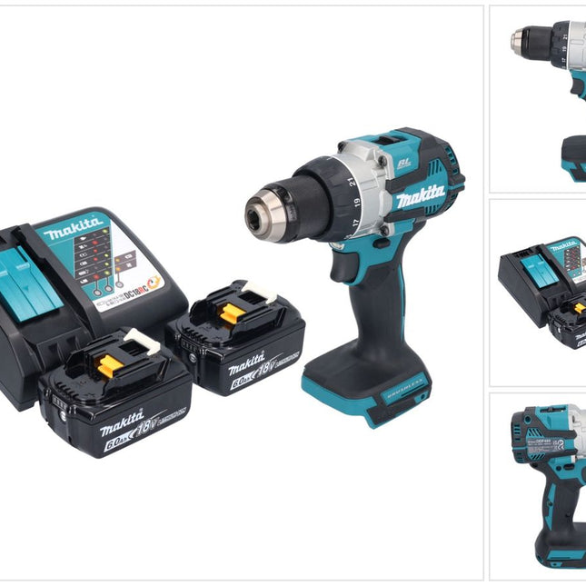 Makita DDF 489 RG Akku Bohrschrauber 18 V 73 Nm Brushless + 2x Akku 6,0 Ah + Ladegerät