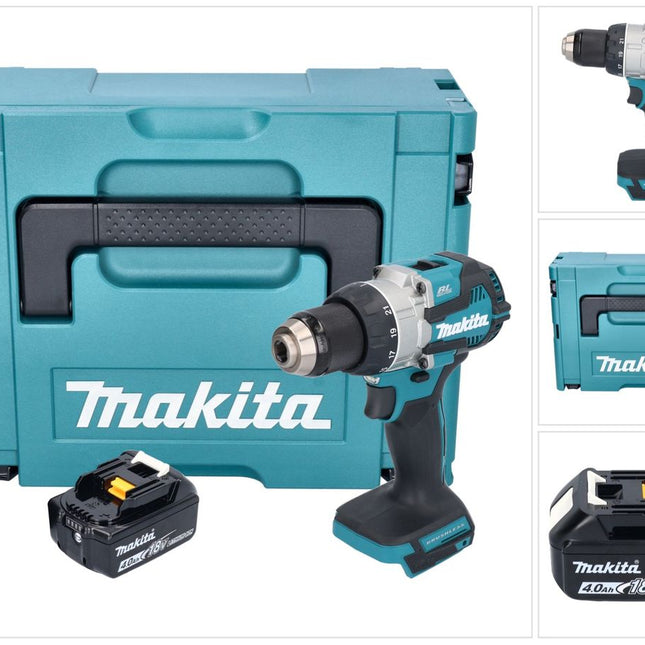 Makita DDF 489 M1J cordless drill driver 18 V 73 Nm brushless + 1x rechargeable battery 4.0 Ah + Makpac - without charger