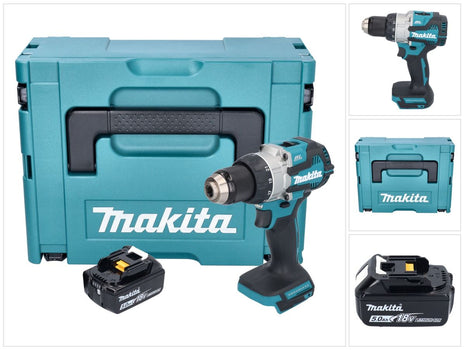 Makita DDF 489 T1J cordless drill driver 18 V 73 Nm brushless + 1x rechargeable battery 5.0 Ah + Makpac - without charger