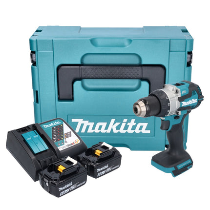 Makita DDF 489 RTJ akumulatorowa wiertarko-wkrętarka 18 V 73 Nm bezszczotkowa + 2x akumulator 5,0 Ah + ładowarka + Makpac