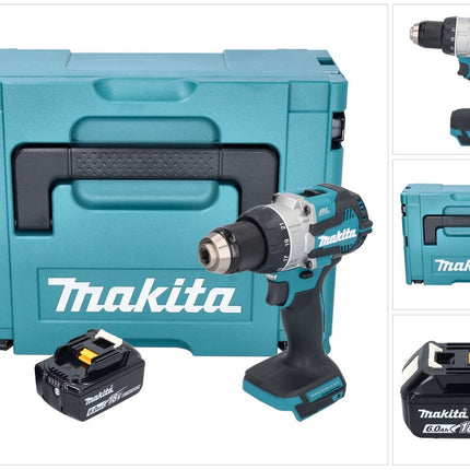 Taladro atornillador a batería Makita DDF 489 G1J 18 V 73 Nm sin escobillas + 1x batería recargable 6,0 Ah + Makpac - sin cargador