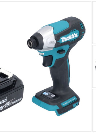 Makita DTD 157 F1 cordless impact wrench 18 V 140 Nm 1/4" brushless + 1x rechargeable battery 3.0 Ah - without charger